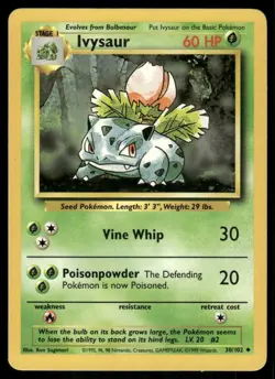 Ivysaur 30/102 Base Set Pokemon TCG trading card - Image 1
