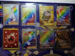 Pokemon TCG Secret Rare Sword & Shield Era 8 Card Lot NM Rainbow Gold VMAX - Image 1