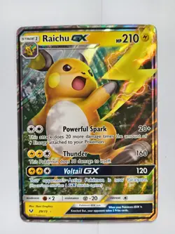 Pokemon TCG Shining Legends Raichu GX Card 29/73 Holo Rare - Image 1