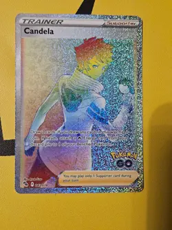 Pokemon Go, Candela Trainer FOIL rainbow, Trading Card, Great Condition - Image 1