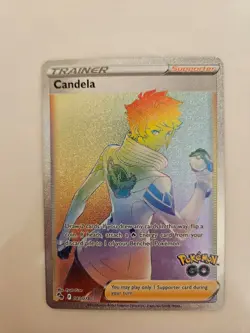 Pokemon Go, Candela Trainer FOIL rainbow, Trading Card, Great Condition - Image 3