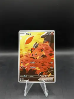 Tepig 096/086 NM – Illustration Rare Holo – 2025 TCG Pokemon White Flare - Image 1