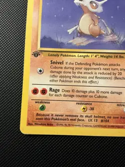 1st Edition Cubone Pokemon Card 50/64 Jungle Set WOTC Vintage 1999 MP - Image 5