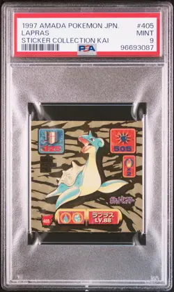 PSA 9 LAPRAS AMADA STICKER COLLECTION KAI #405 1997 Pokemon Japanese MINT - Image 3