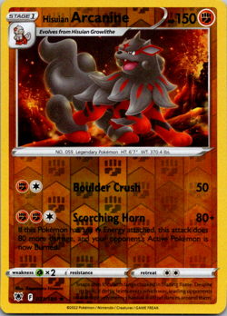 Pokemon TCG Hisuian Arcanine 071/189 Pokemon Astral Radiance NM/M Reverse Holo - Image 1