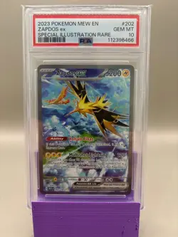 PSA 10 GEM Mint - Zapdos Ex #202 Pokemon Scarlet & Violet 151 , Graded - Image 1