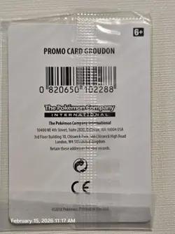 POKEMON SEALED GROUDON 81/168 LEGENDARY POKEMON GAMESTOP EXCLUSIVE PROMO - Image 2