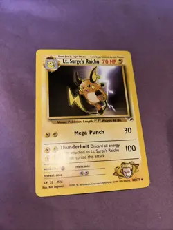 Pokemon TCG Lt. Surge's Raichu Gym Heroes 28/132 Unlimited LP - Image 1