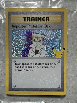 Rare Error - Imposter Professor Oak Pokemon Celebrations 25th - 73/102 Holo NM - Image 2