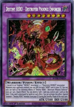 Yugioh! LP Destiny HERO - Destroyer Phoenix Enforcer - BODE-EN039 - Secret Rare - Image 1