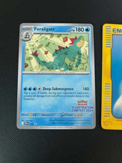 Feraligatr SVP213 Promo Illustration Contest 2024 Pokemon Card w/2002 Energy - Image 2