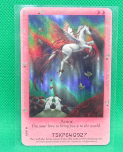 Bella Sara Horse Trading Card Game Amor #S1/17 Shiny Foil Ancient Lights Series - Image 1