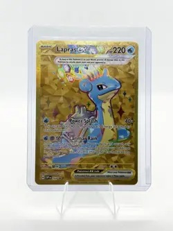 Pokemon TCG Pokemon Lapras ex Lapras Promo Holo Near Mint Gold Full Art Card - Image 1
