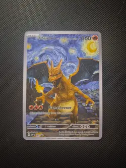 Pokemon Charizard Starry Night Van Gogh Beautiful Moon ACG Star Trading Card - Image 1