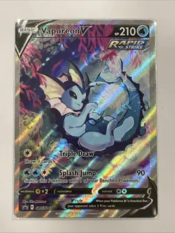 Vaporeon v SWSH181 Pokemon TCG Sword & Shield Holo Black Star Promo Card - Image 1