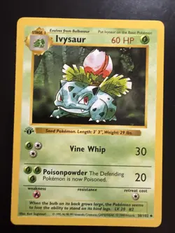 Pokemon TCG Ivysaur Base Set, 1st Edition Uncommon Card 30/102 - Image 1