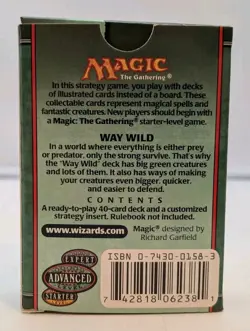 2001 MTG 7th Edition Theme Deck Way Wild Mono Green English Complete In Box EUC - Image 4