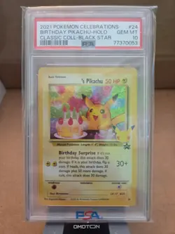 PSA 10 Gem Mint Birthday Pikachu Pokemon Celebrations ______'s Pikachu #24 - Image 1