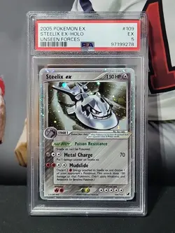 2005 Pokemon EX Unseen Forces Steelix EX Holo 109/115 PSA 5 - Image 1