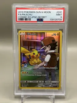 Pokemon Pikachu TCG Cosmic Eclipse 241/236 Secret Rare PSA 9 - Image 1