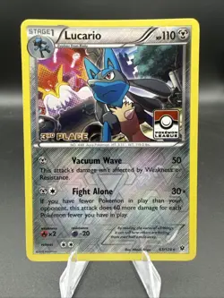 Lucario 63/124 3rd Place Pokemon League TCG Fates Collide FCO 2016 NM English - Image 1