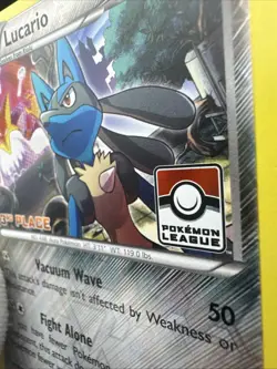 Lucario 63/124 3rd Place Pokemon League TCG Fates Collide FCO 2016 NM English - Image 3