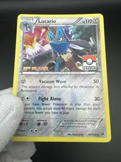 Lucario 63/124 3rd Place Pokemon League TCG Fates Collide FCO 2016 NM English - Image 5
