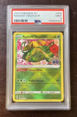Pokemon TCG Radiant Venusaur Card #004/078 2022 Pokemon Go PSA 9 Mint - Image 1
