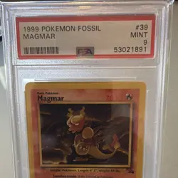 Pokemon Magmar Fossil 39/62 PSA 9 Mint Unlimited Regular Uncommon 1999 Card - Image 2