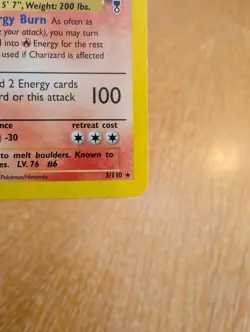 Pokemon Charizard Trading Card Non-Holo, Legendary Collection, 3/110, Vintage LP - Image 5