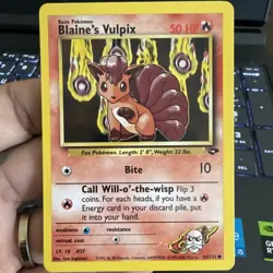 Pokemon Card - Gym Challenge 66/132 - BLAINE'S VULPIX (common) - NM - Image 1