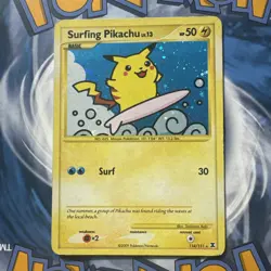 Pokemon Surfing Pikachu Rising Rivals 114/111 Secret Rare Holo Card 2009 - Image 1