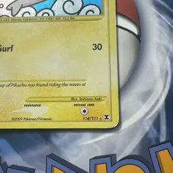 Pokemon Surfing Pikachu Rising Rivals 114/111 Secret Rare Holo Card 2009 - Image 5