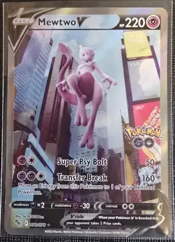 Pokemon Go TCG Mewtwo V Alternate Art Ultra Rare Card 072/078 Excellent Cond - Image 1