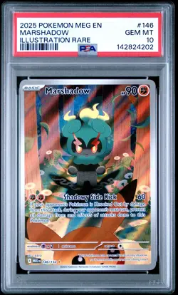 2025 POKEMON MEG EN-MEGA EVOLUTION ILLUSTRATION RARE #146 MARSHADOW PSA 10 - Image 1
