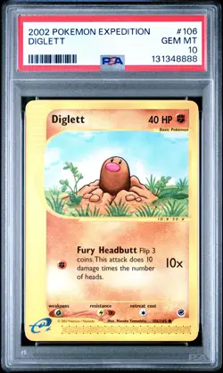 2002 POKEMON EXPEDITION #106 DIGLETT PSA 10 - Image 1