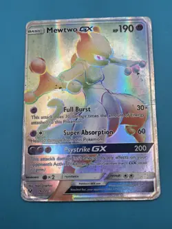 Pokemon Mewtwo GX Shining Legends 76/73 Rainbow Secret Rare Holo Poor Condition - Image 1