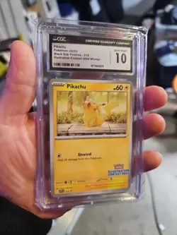 2025 Pokemon TCG Black Star Promo #214 Pikachu Illustration Contest 2024 CGC 10 - Image 3
