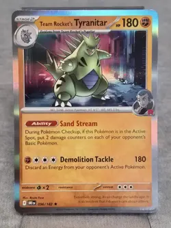 Team Rocket's Tyranitar 096/182 - Pokemon Destined Rivals Holo Rare NM - Image 1