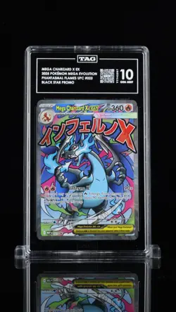 MEGA CHARIZARD X EX 2025 POKEMON MEGA EVOLUTION BLACK STAR PROMOS #023 TAG 10 - Image 1