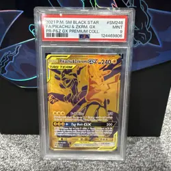 2021 POKEMON SM BLACK STAR PROMO #SM248 FULL ART/PIKACHU & ZEKROM GX PSA 9 - Image 1