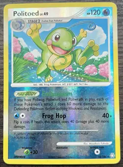Politoed 12/146 Pokemon TCG Diamond & Pearl Legends Awakened Reverse Holo MINT - Image 1