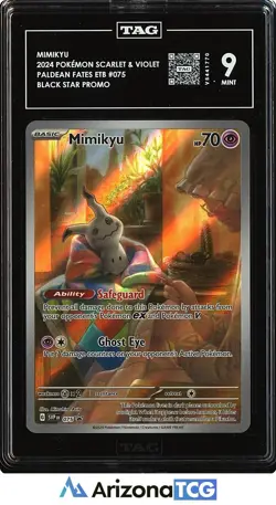 Pokemon 2024 Mimikyu 075 ETB Black Star Promo Paldean Fates TAG 9 - Image 1