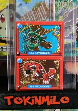 Rayquaza Groudon Sticker Gold Star Foil Pokedex Flash Editorial Pokemon - Image 1