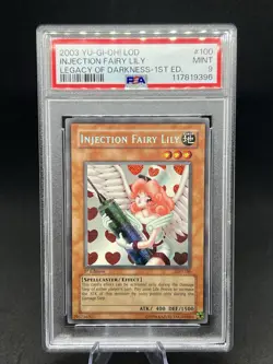 Yu-Gi-Oh! Injection Fairy Lily Legacy of Darkness 1st Edition LOD-100 PSA 9 - Image 1