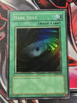 Yugioh! Dark Hole - LOB-052 Unlimited Edition Super Rare - LP/MP - Image 1