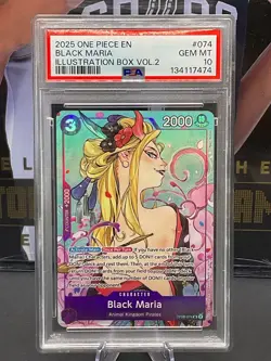 2025 One Piece English OP08-074 Black Maria Illustation Box Vol. 2 PSA 10 GEM MT - Image 1