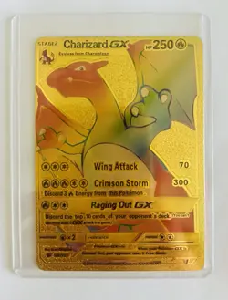 Gold Foil Pokemon Charizard GX Rainbow Fan Art Card 150/147 - Image 1