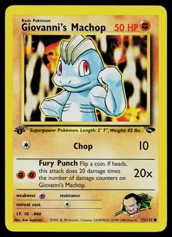 Pokemon Card - Giovanni's Machop Gym Challenge 1st Edition 72/132 - Image 1