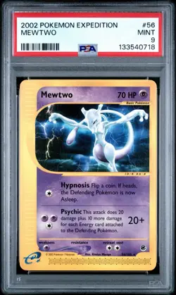 PSA 9 MINT Mewtwo 56/165 Expedition 2002 Pokemon Card - Image 1